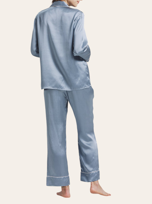 Luxusní hedvábné pyžamo - Arctic Blue, velikost  L