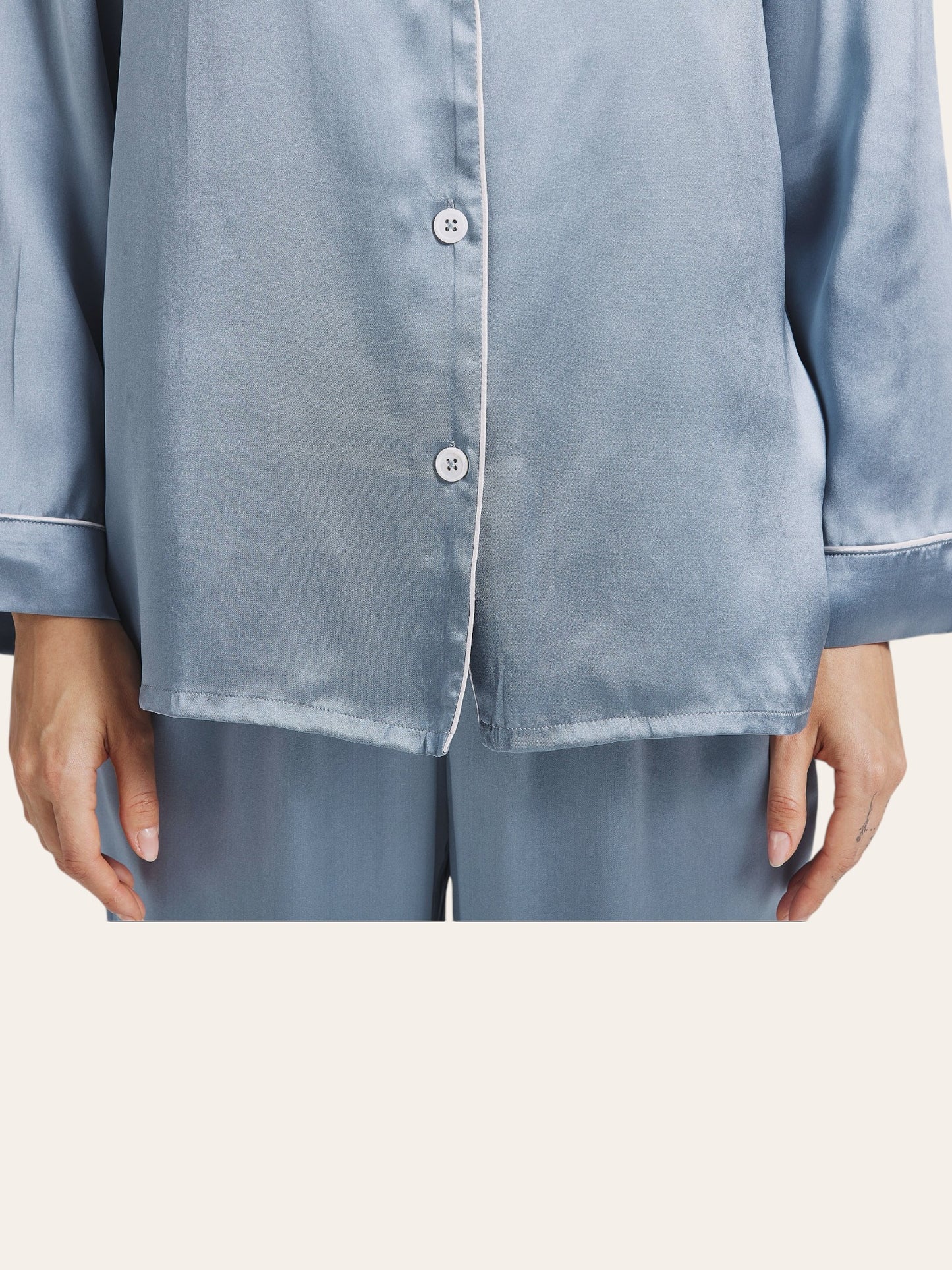 Luxusní hedvábné pyžamo - Arctic Blue, velikost  L