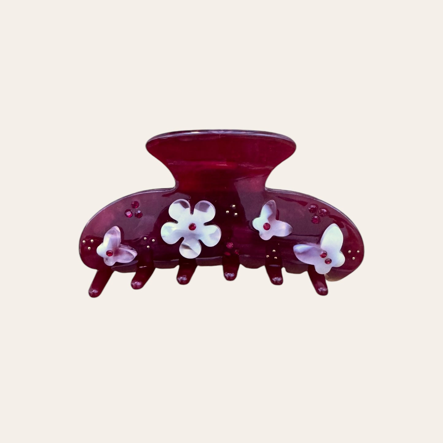 Flower Bomb klip - Burgundy