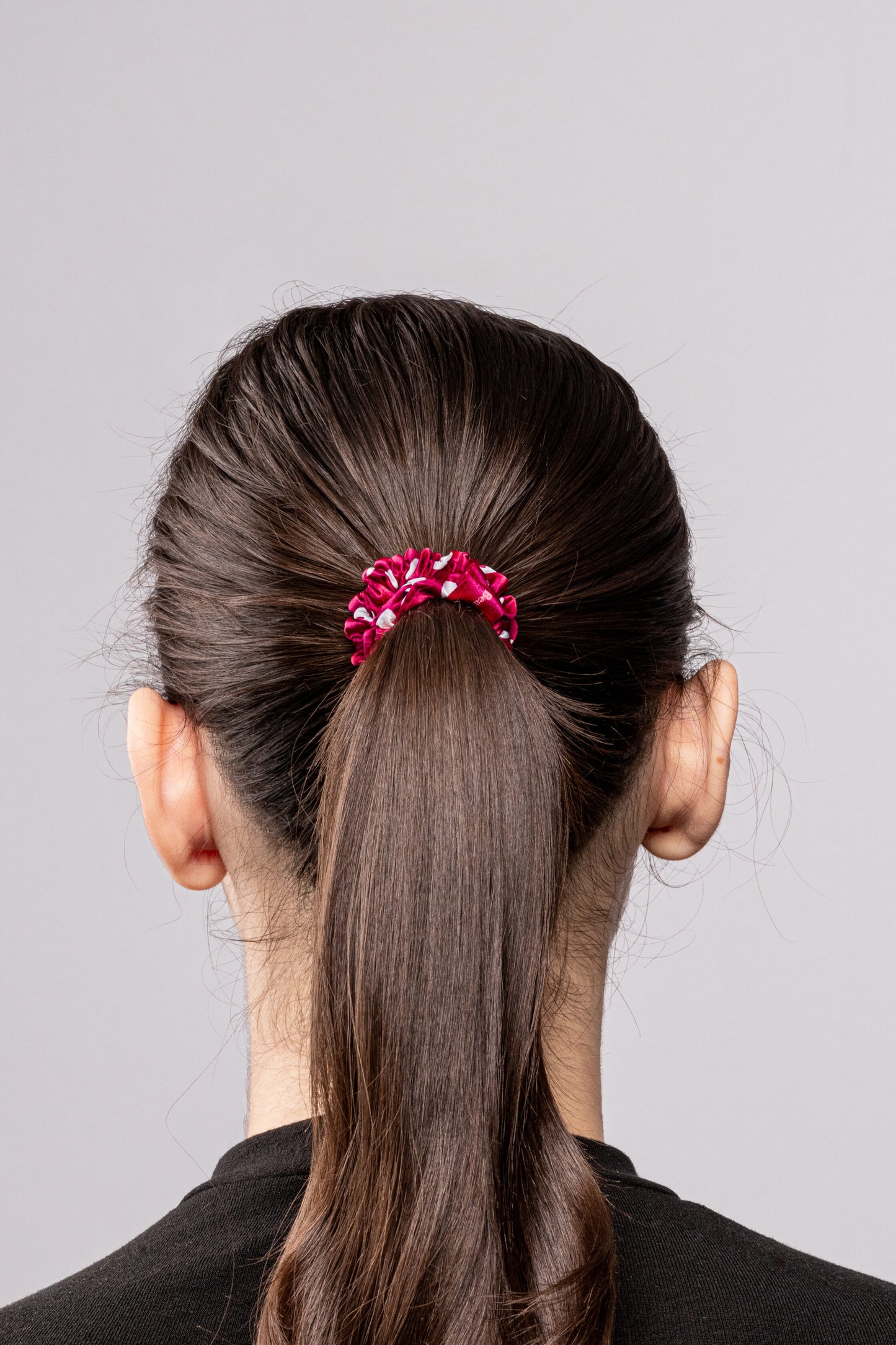 Hedvábná gumička Klasik Polka Dot – Burgundy