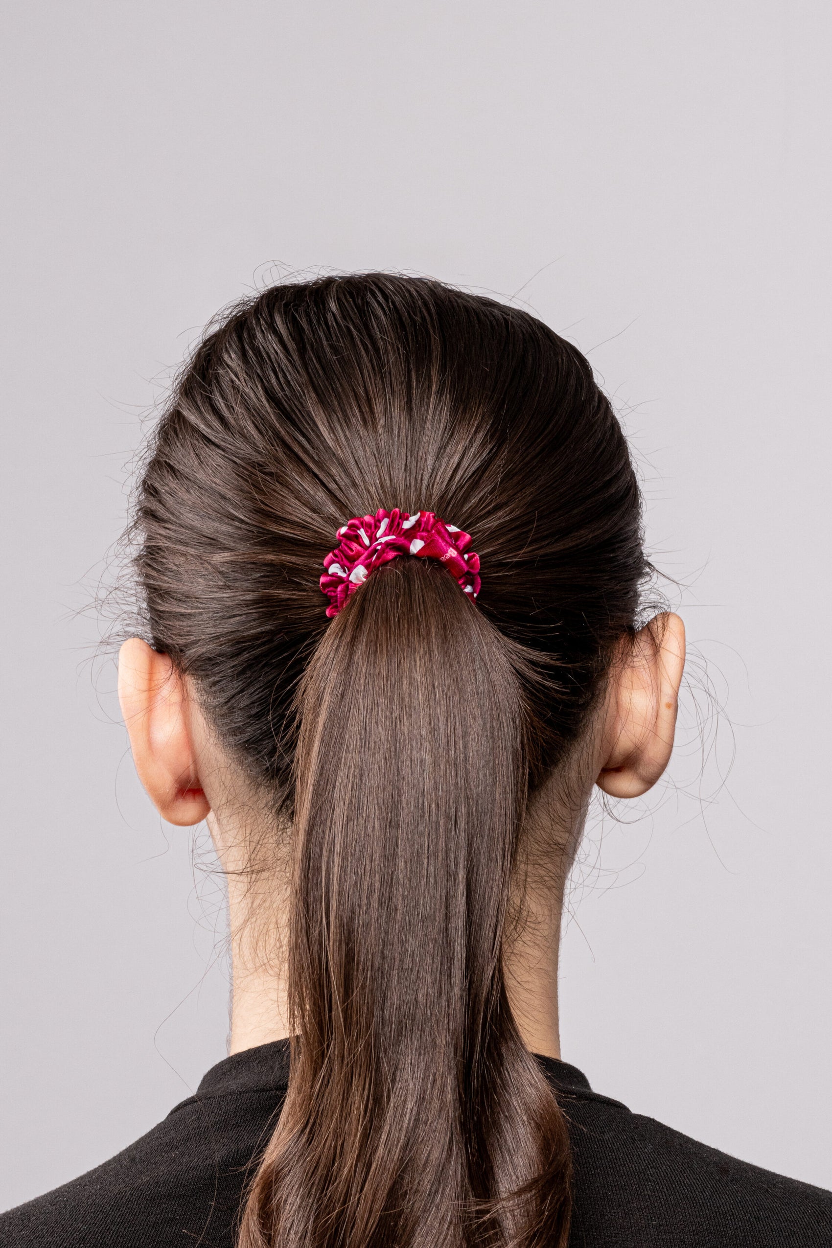 Hedvábná gumička Klasik Polka Dot – Burgundy
