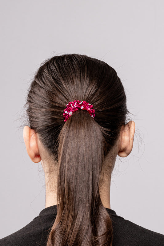 Hedvábná gumička Klasik Polka Dot – Burgundy