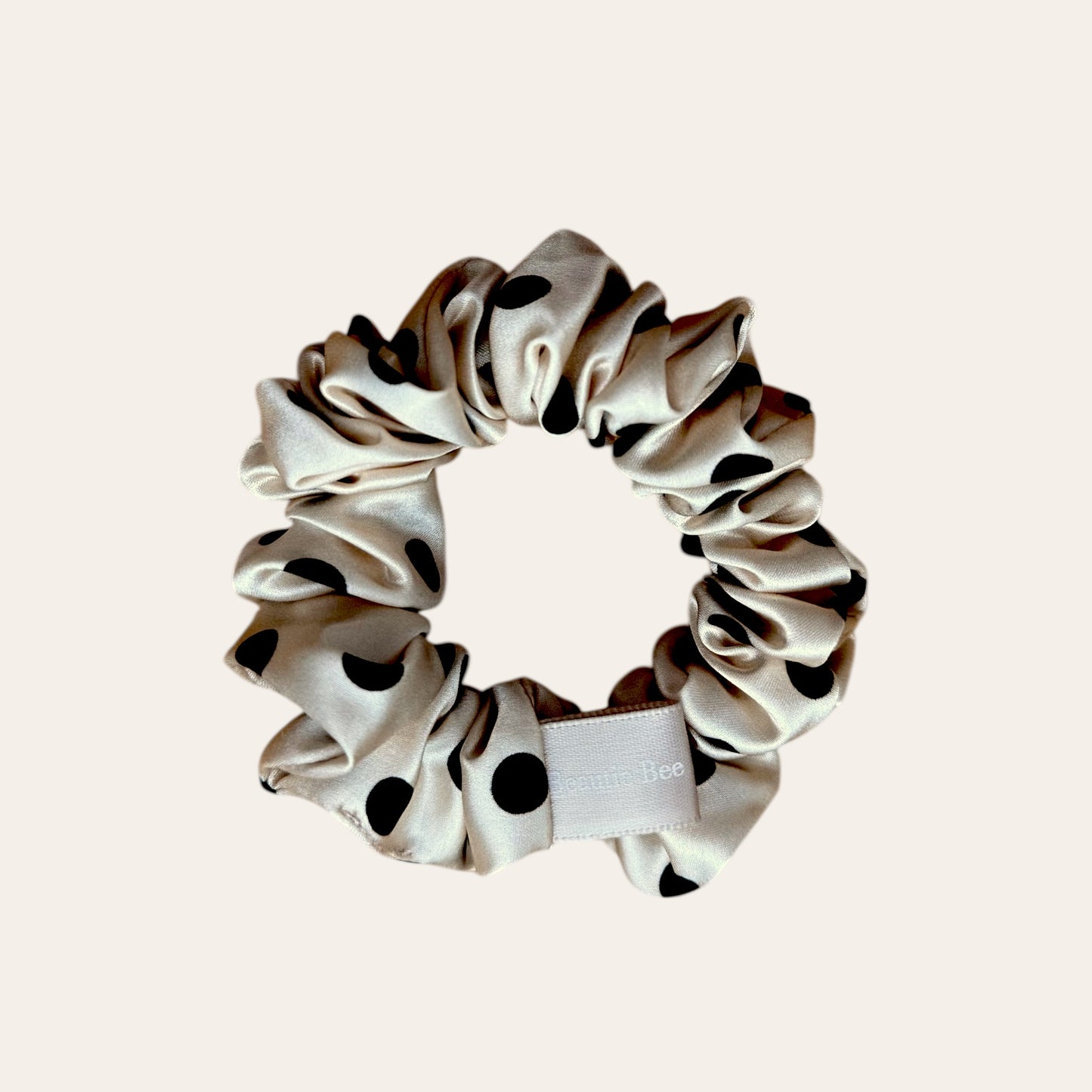 Hedvábná gumička Klasik Polka Dot - Béžová