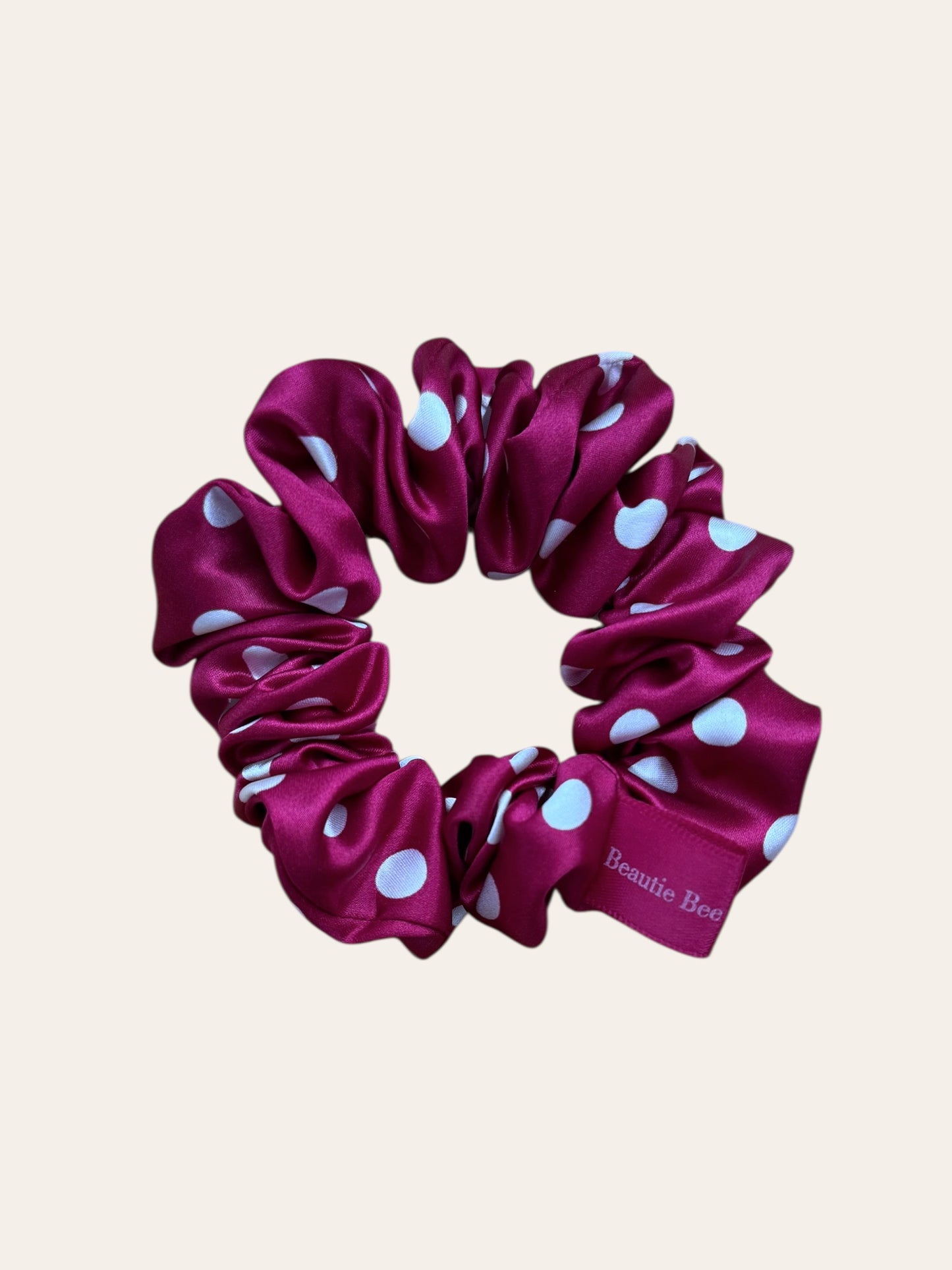 Hedvábná gumička Large Polka Dot – Burgundy