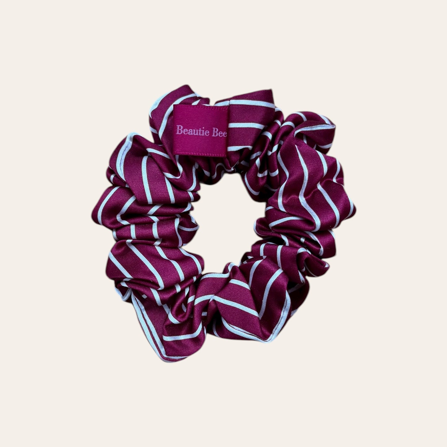 Hedvábná gumička Large - Pruhy × Burgundy
