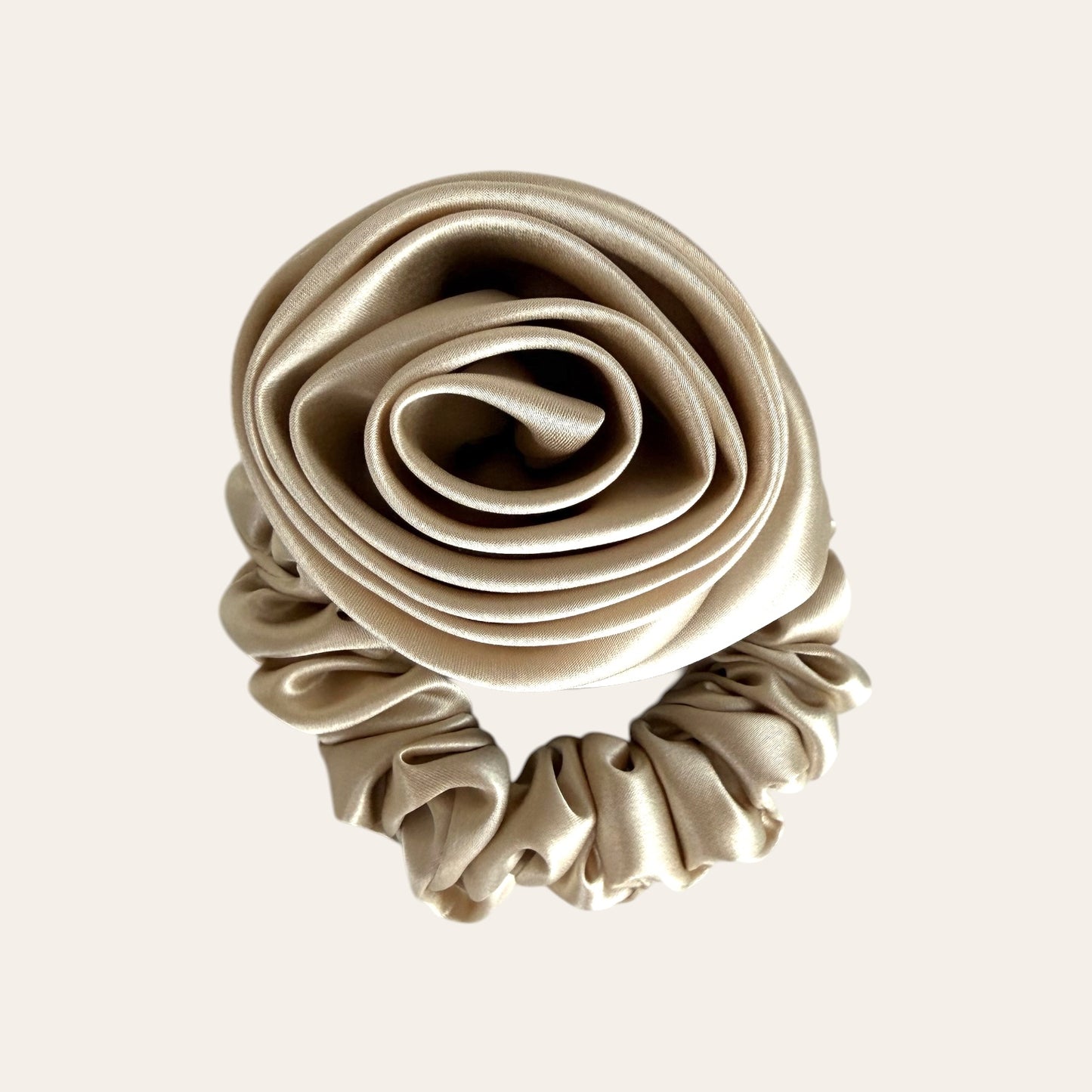 Hedvábná gumička ROSE - beige