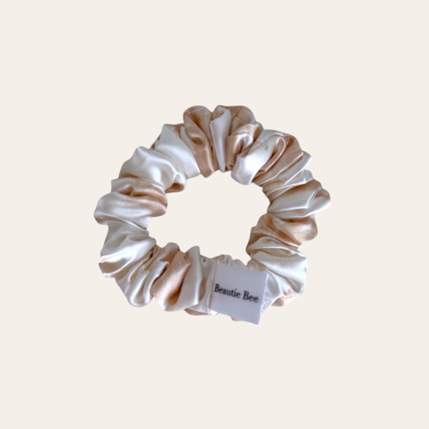 Hedvábná gumička medium -marble beige