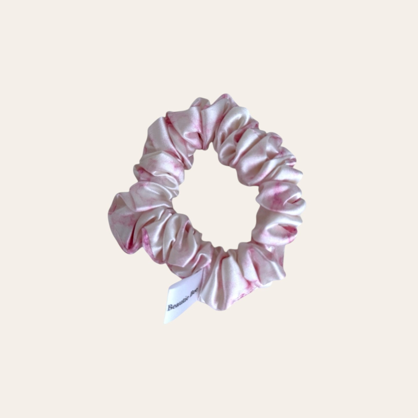 Hedvábná gumička medium -marble pink