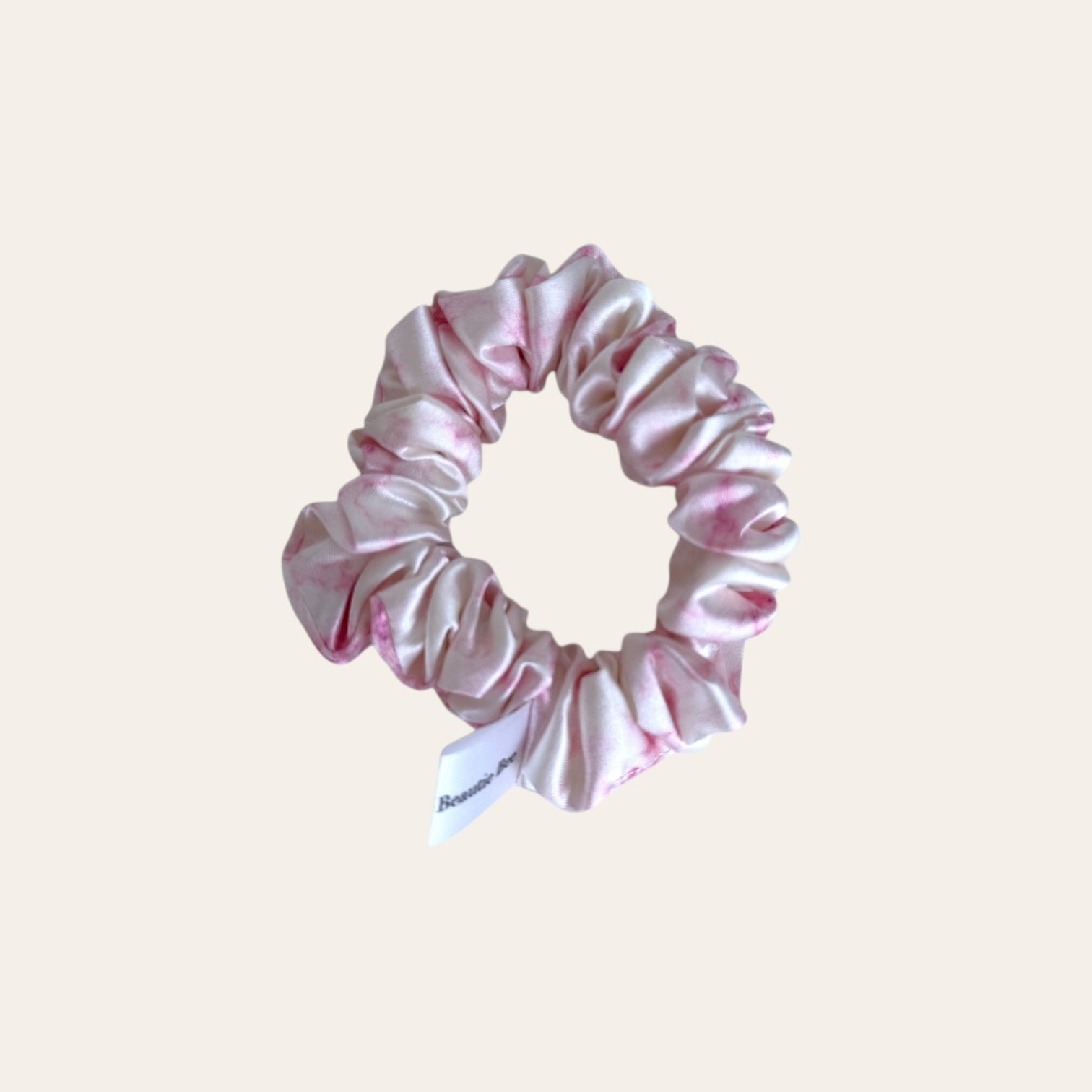 Hedvábná gumička medium -marble pink