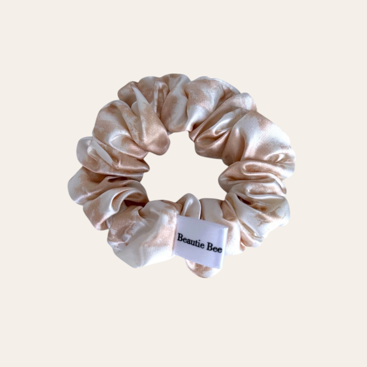 Hedvábná gumička Large -marble beige