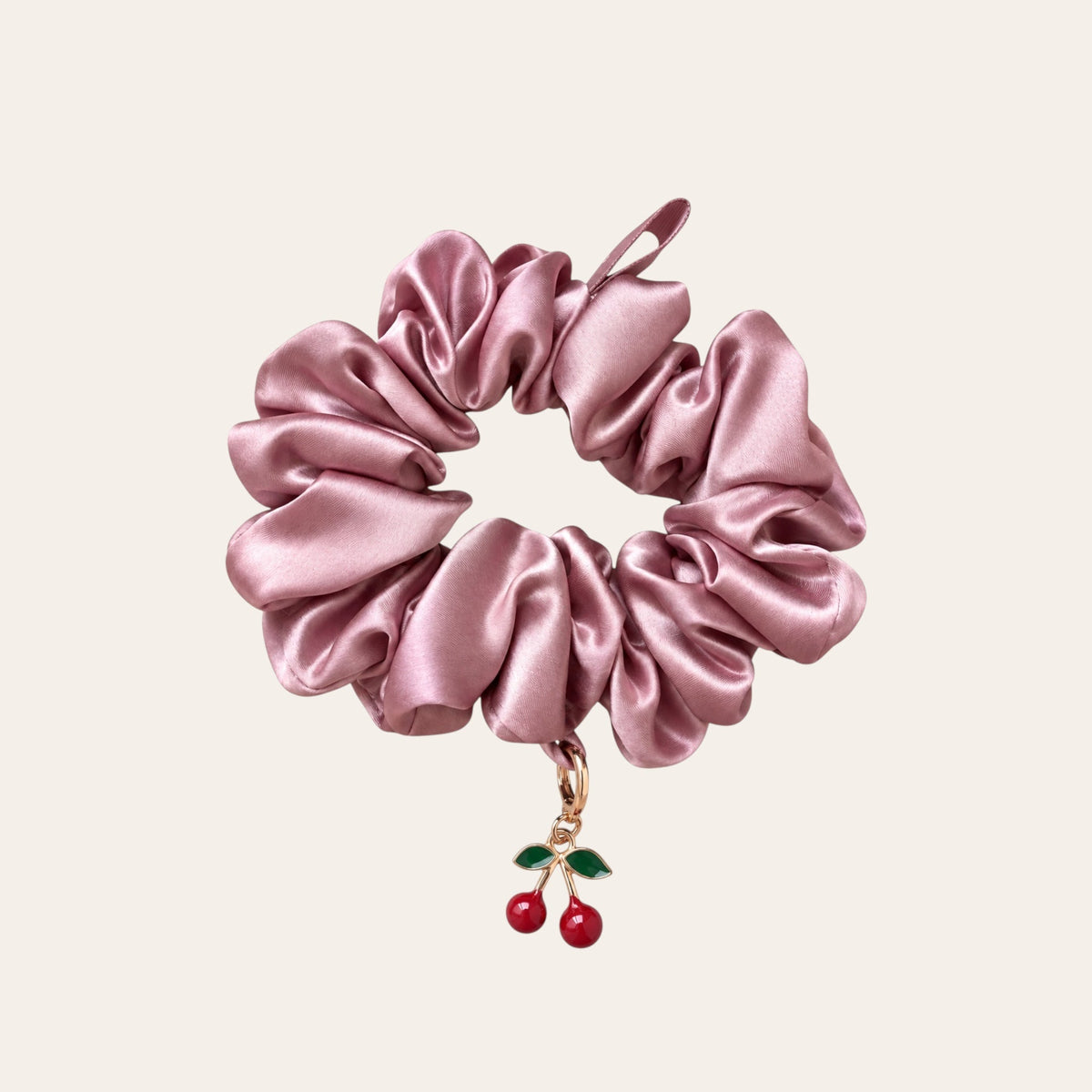 Hedvábná gumička Charm L - Cherry 🍒