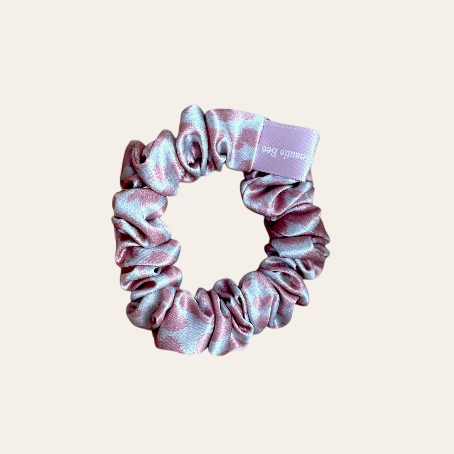 Hedvábná gumička Medium - Leopard Pink
